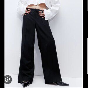 H&M DIVIDED black wide leg pants, size 12